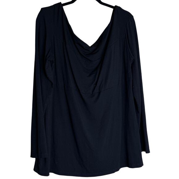 Asos Design Top Womens 18 Black Long Sleeve Surplice Neck Whimsigoth Flattering - Picture 2 of 9